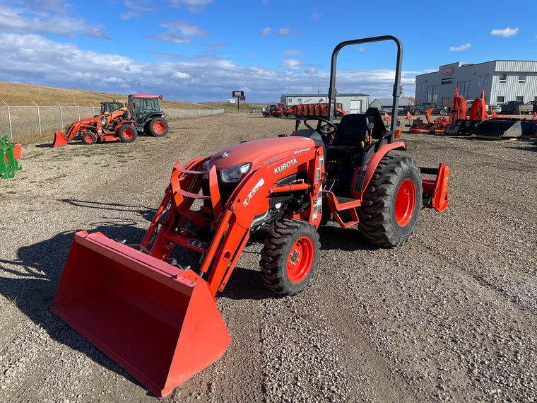 2019 Kubota B2650HSD with Loader, Rotary Cutter, Tiller and Box Blade