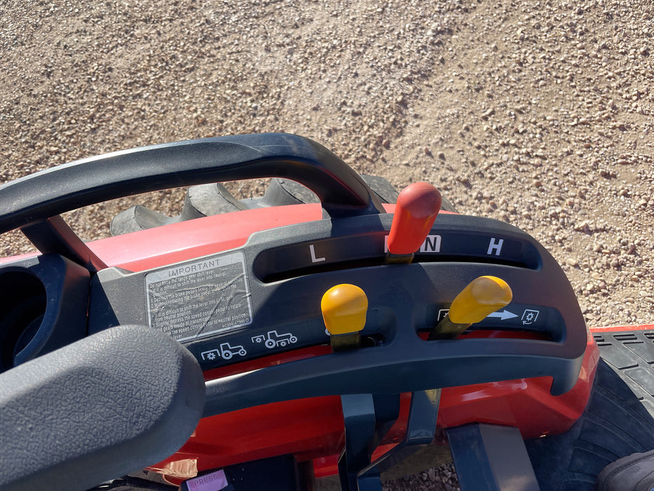 2019 Kubota B2650HSD tractor, range shift controls