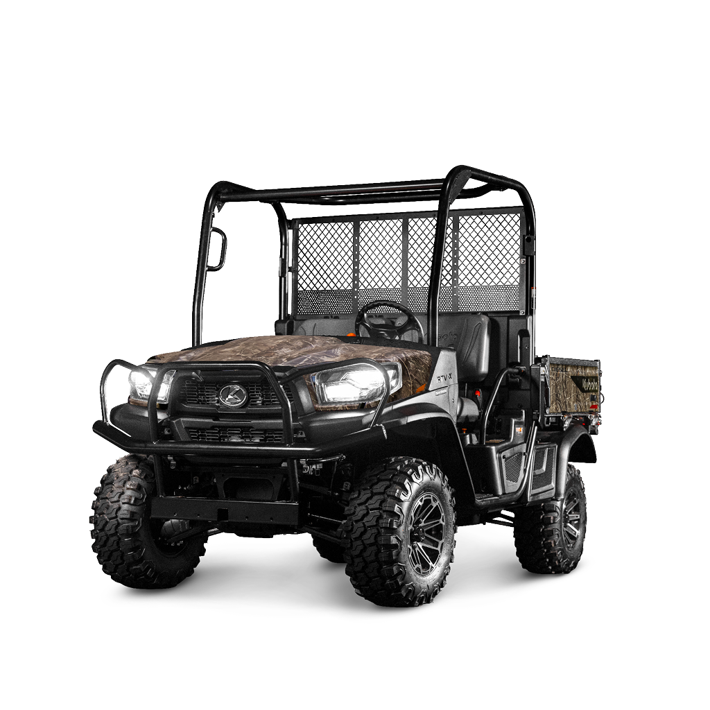 Kubota RTV-X utility vehicle in camouflage, on a white background
