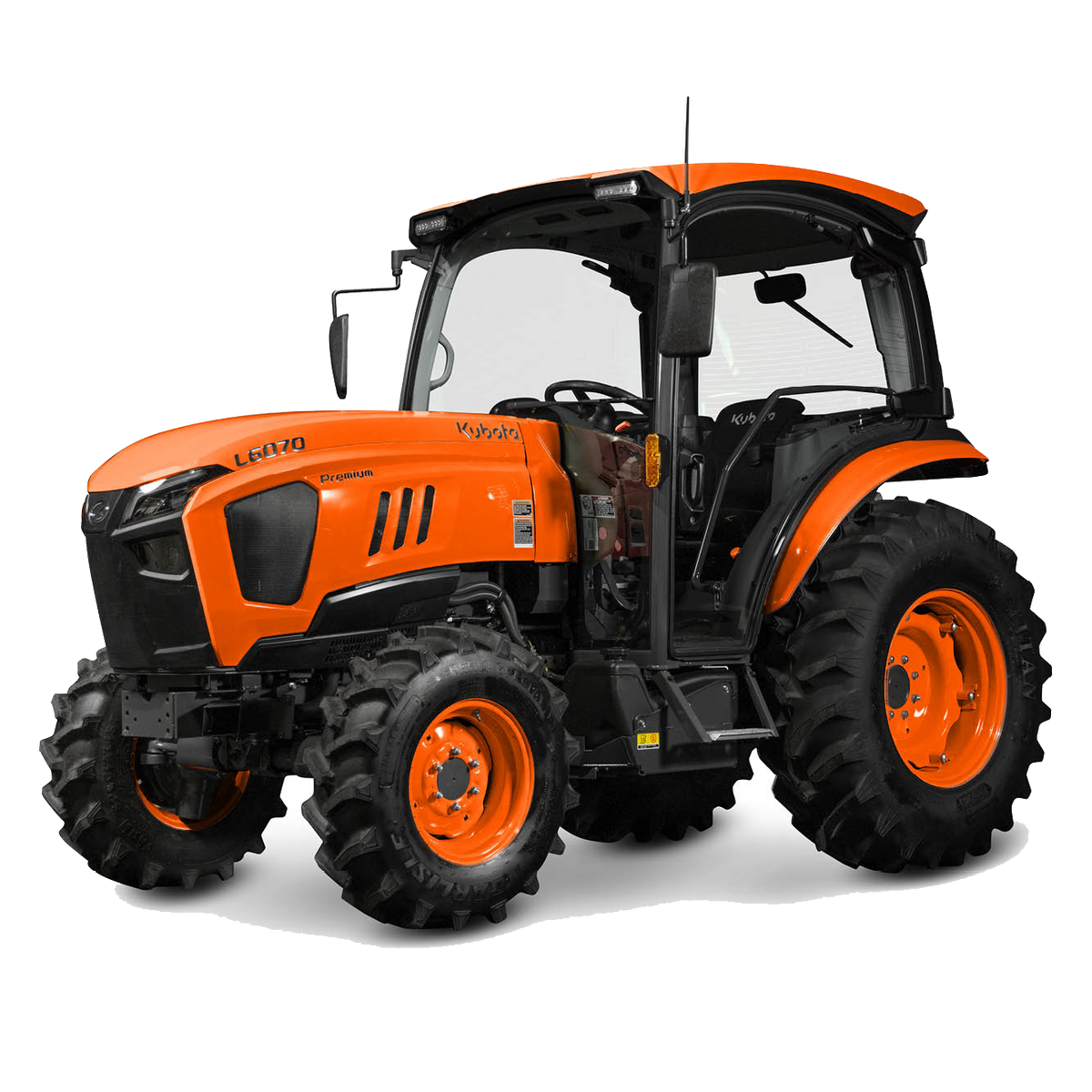 Kubota L70 series tractor with the ProCab, studio view facing left