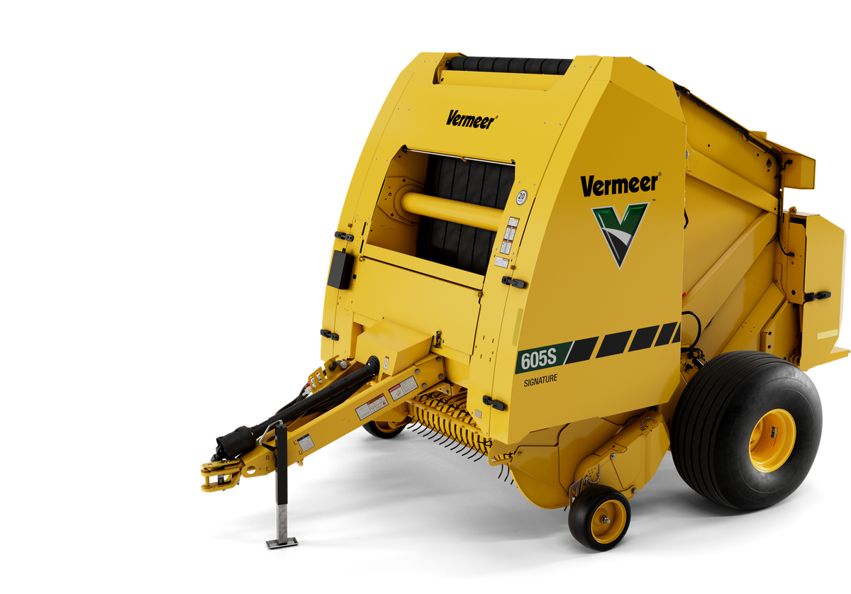 Vermeer 605S Signature round baler left three-quarter view