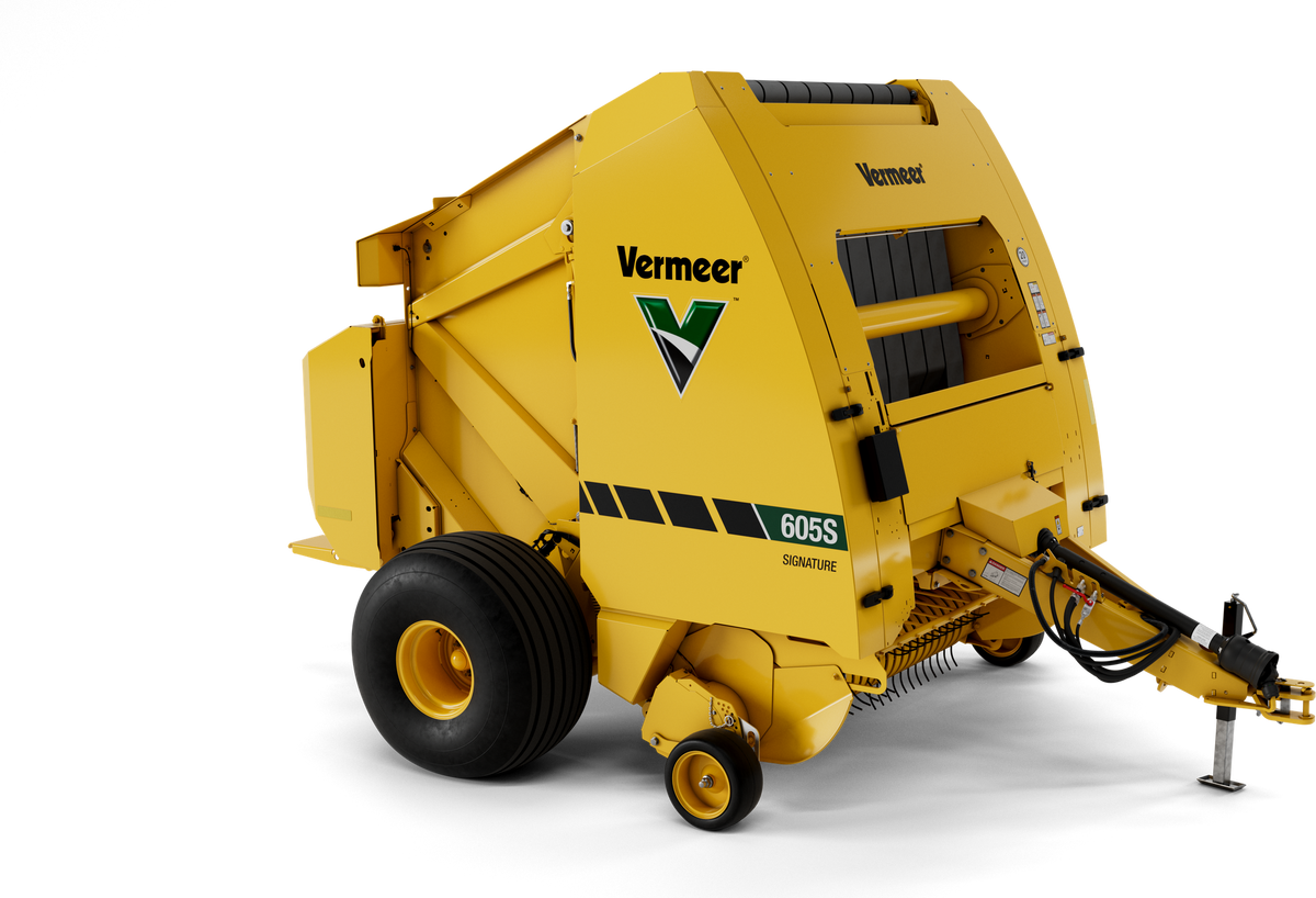 Vermeer 605S Signature round baler right three-quarter view
