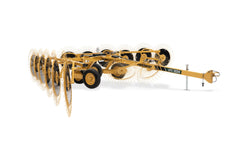Vermeer VRC1224 carted wheel rake on a white background, seen from the side