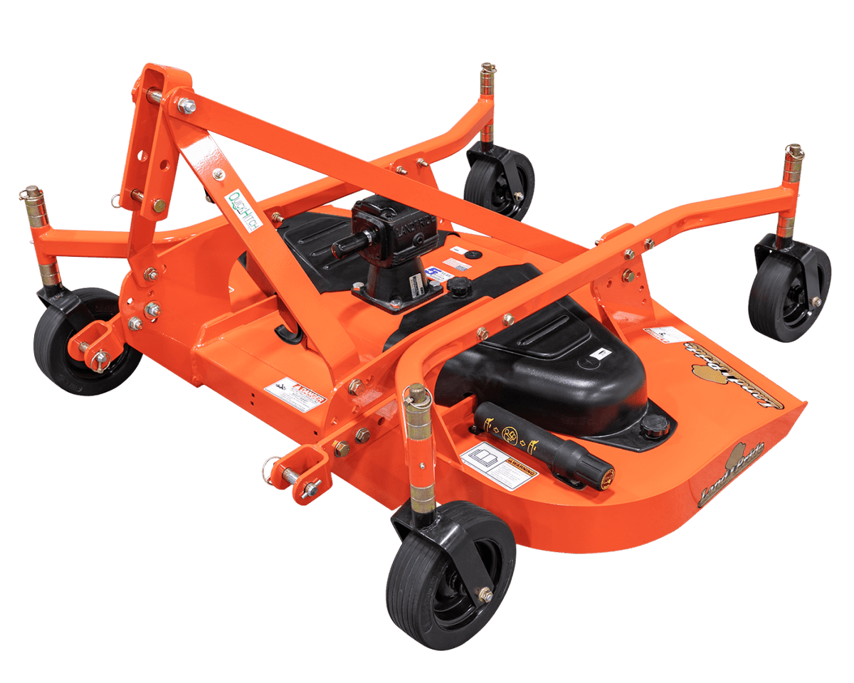 Land Pride FDR16 series grooming mower seen from the hitch side, on a white background