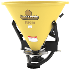 Land Pride FSP700 broadcast spreader, on a white background
